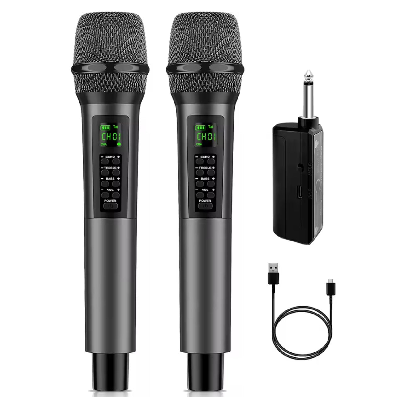 Heikuding Wireless Dynamic Mic System with Rechargeable Receiver