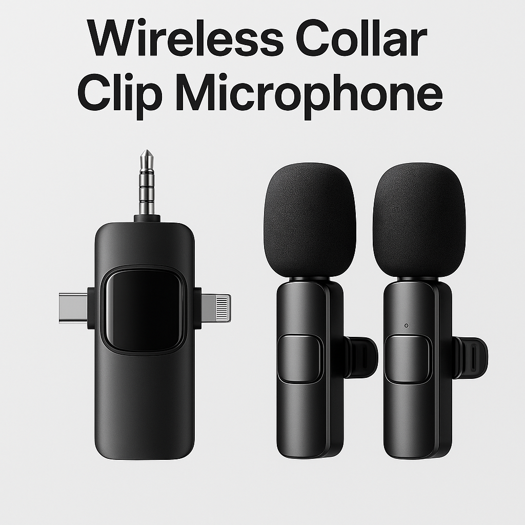 Wireless Lavalier Microphone – Mini Noise-Cancelling Mic